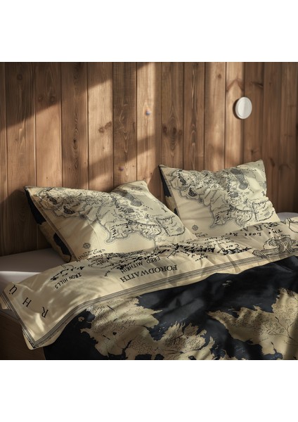 Yüzüklerin Efendisi Orta Dünya Haritası & Game Of Thrones Map Nevresim Takımı - 200 cm x 220 cm indirimleri