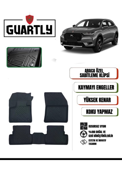 Ds 7 Crossback Puretech & Bluehdı 2018-2022 Uyumlu Araca Özel Premium 4d Havuzlu Oto Paspas Takımı