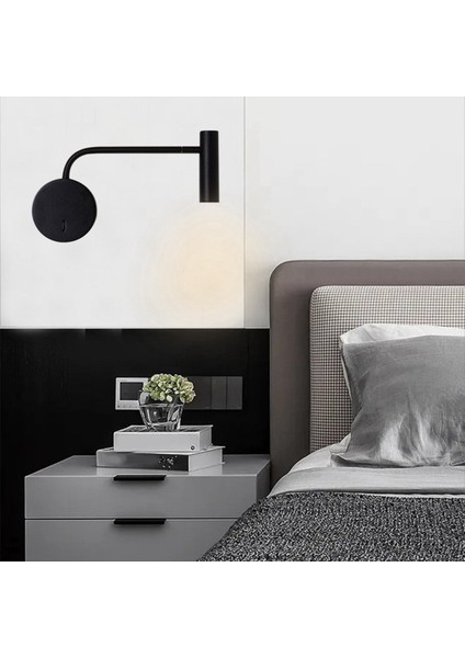 Otel Odası Okuma Lambası Switch Yatak Odası Açıkta Keniye Başucu Lambası Okuma Duvar Lambası Spot Işığı (Siyah) (Yurt Dışından) modelleri