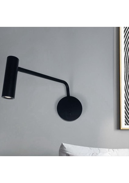 Otel Odası Okuma Lambası Switch Yatak Odası Açıkta Keniye Başucu Lambası Okuma Duvar Lambası Spot Işığı (Siyah) (Yurt Dışından) fırsatları