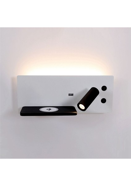 Modern Duvar Sconce Lamba Ev Dekoru Başucu LED Spot Işık Fikstür Kapalı Aydınlatma Oturma Odası Kablosuz Şarj Sağ C (Yurt Dışından) modelleri