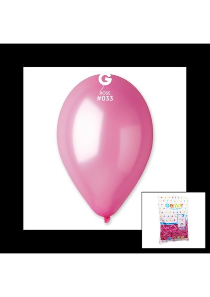 GM-110-33 METALİK - PEMBE BALON 11&amp;apos;&amp;apos; - 28CM - 100 PARÇA (4887)