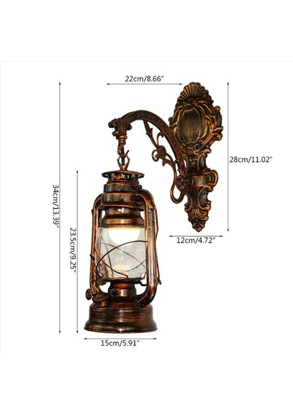 3x Vintage LED Duvar Lambası Ahır Fener Retro Kömür Yağ Duvarı Işık Avrupa Antika Stil (Yurt Dışından) fırsatları