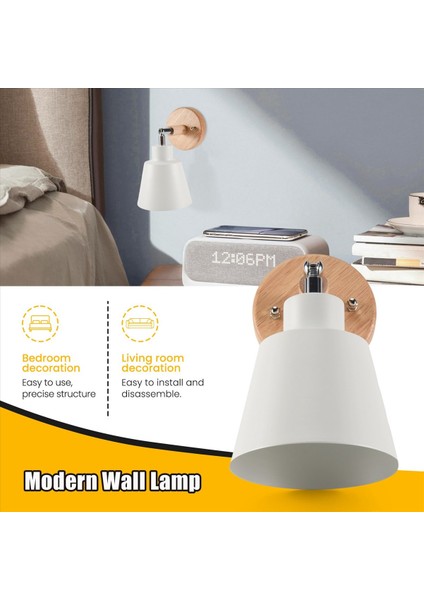 Ahşap Duvar Işıkları Başucu Duvar Lambası Yatak Odası Duvar Lambası Mutfak Için Modern Duvar Lambası Nordic Aparalar (Beyaz) (Yurt Dışından) indirimleri