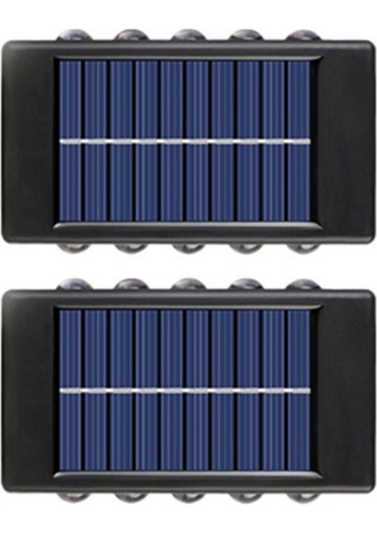 10 LED Güneş Duvar Lambası Açık Su Geçirmez Yukarı ve Aşağı Aydınlık Aydınlatma Bahçesi Güneş Işıkları Merdivenler Çit Güneş Işığı Lambası Işığı (Yurt Dışından)
