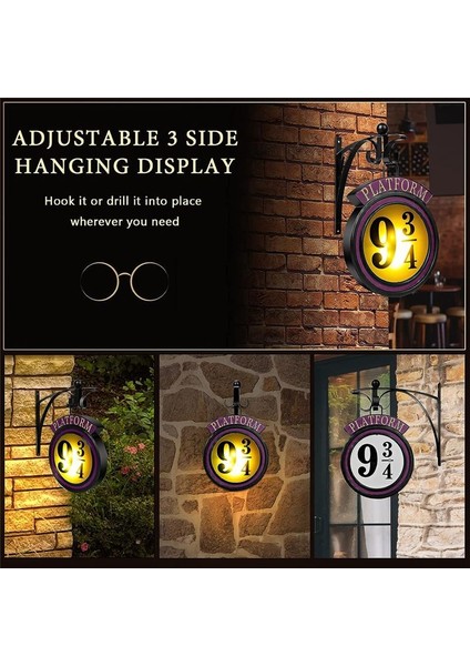 Platform 9 3/4 Gece Işığı Uzaktan Kumanda 16 Renk Asma Oda Dekor Duvar Lambası 9 ¾ Işaret Dekorasyon Duvar Işıkları (Yurt Dışından) modelleri