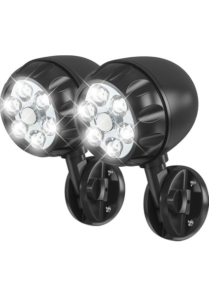 Pil Hareket Sensörü Işık Açık Dış Mokal Kullanılan Hareket Işıkları Dış Mekan 6 LED - 6000K Auto Kapalı 2 Pack (Yurt Dışından)