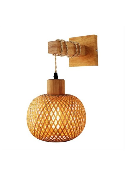 Retro Japon Tarzı Bambu Başucu Duvar Lambası Restoran Rattan Lambmine Yatak Odası Arka Plan Duvar Lambaları (Yurt Dışından)