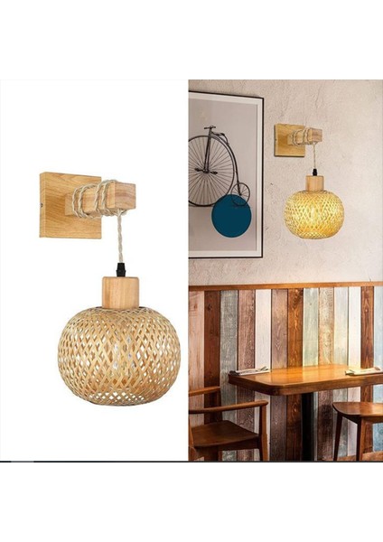 Retro Japon Tarzı Bambu Başucu Duvar Lambası Restoran Rattan Lambmine Yatak Odası Arka Plan Duvar Lambaları (Yurt Dışından) modelleri