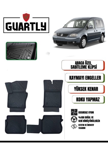Volkswagen Caddy 2003-2010 Uyumlu Araca Özel 4d Havuzlu Oto Paspas Takımı