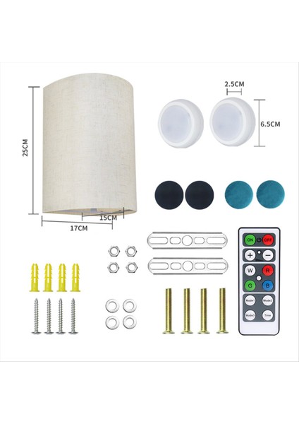 Şarj Edilebilir Duvar Sconce Manyetik Kablosuz Lamba Rgb Renkler Kumaş Keten Gölgesi ve Uzaktan Demirlenebilir Aydınlatma 2 Adet (Yurt Dışından) fırsatları
