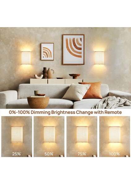 Şarj Edilebilir Duvar Sconce Manyetik Kablosuz Lamba Rgb Renkler Kumaş Keten Gölgesi ve Uzaktan Demirlenebilir Aydınlatma 2 Adet (Yurt Dışından) indirimleri