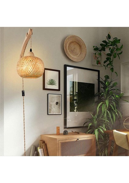 Retro Japon Tarzı Bambu Başucu Duvar Lambası Restoran Rattan Lamba Lampmine Yatak Odası Arka Plan Duvar Lambaları Abd Fiş-B (Yurt Dışından) fiyatları
