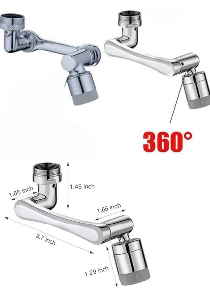 180 Derece Dönebilen Fonksiyonel Paslanmaz Çelik Robotik Kol Musluk Başlığı indirimleri