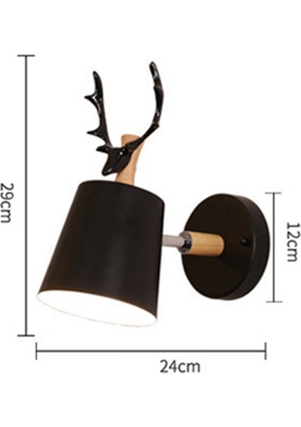 LED Duvar Lambaları Modern Karikatür Geyik Antler Demir Vintage Sconce Yatak Odası Başucu Koridoru Merdiven Dekor Işıkları Işıkları Fikstür E27-BEYAZ (Yurt Dışından) fiyatları