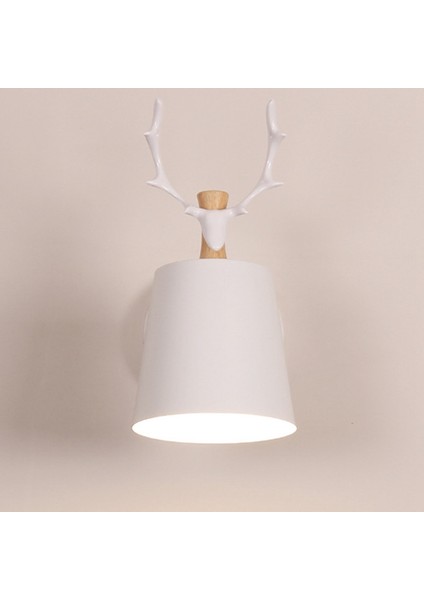 LED Duvar Lambaları Modern Karikatür Geyik Antler Demir Vintage Sconce Yatak Odası Başucu Koridoru Merdiven Dekor Işıkları Işıkları Fikstür E27-BEYAZ (Yurt Dışından) fırsatları