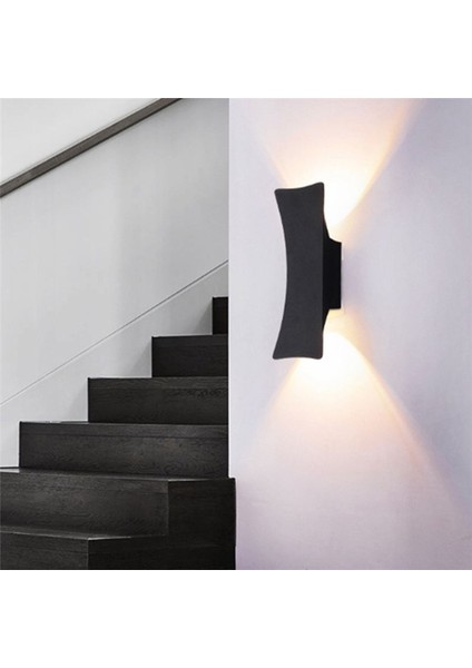 Açık Su Geçirmez Duvar Lambası Basit Teras Bahçe Işık Yatak Odası Başucu Lamba Koridoru Balkon Işığı (Siyah) Beyaz Işık (Yurt Dışından) indirimleri