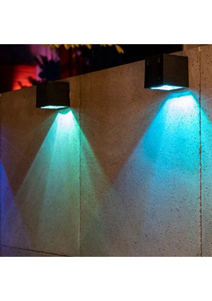 2x Güneş Işığı -Outdoor Bahçe Kare Duvar Lambası Güneş Işığı Sensörü Su Geçirmez Avlu Bahçe Balkon Çit Dekorasyon Lambası (Yurt Dışından) modelleri