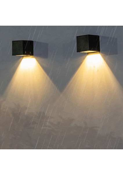 2x Güneş Işığı -Outdoor Bahçe Kare Duvar Lambası Güneş Işığı Sensörü Su Geçirmez Avlu Bahçe Balkon Çit Dekorasyon Lambası (Yurt Dışından) indirimleri