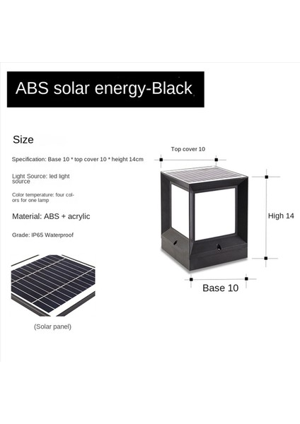 2x LED Güneş Sütunu Far Far Güçlü Sütun Lambası Su Geçirmez Duvar Işığı Avlu Peyzaj Bahçesi 10 cm (Yurt Dışından) fırsatları