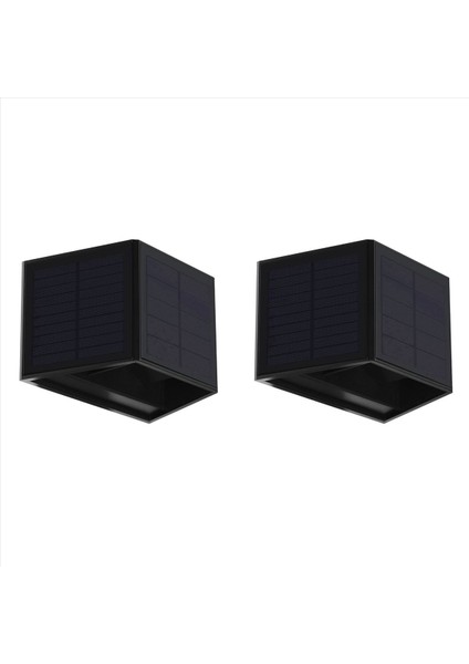 2x Güneş Duvar Işığı Açık Dış Mekan Yukarı Aydınlatma LED Lamba Güneş Duvar Yıkama Işıkları Avlu Bahçesi Dimmable (Yurt Dışından)