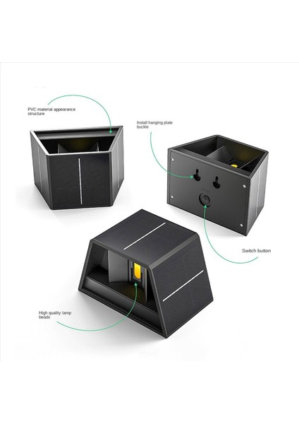 2x Güneş Duvar Işığı Açık Dış Mekan Yukarı Aydınlatma LED Lamba Güneş Duvar Yıkama Işıkları Avlu Bahçesi Dimmable (Yurt Dışından) fiyatları