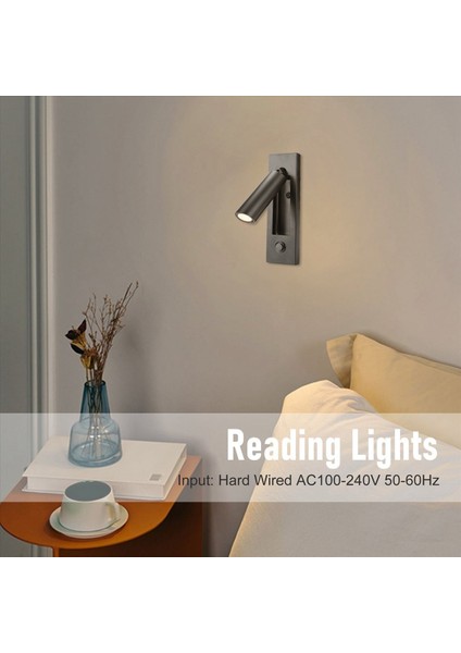 Okuma Işıkları Başlık Duvar Işığı Okuma Işık Gömülü Push Switch Oturma Odası Için Duvar Lambaları Yatak Odası Siyah (Yurt Dışından) indirimleri