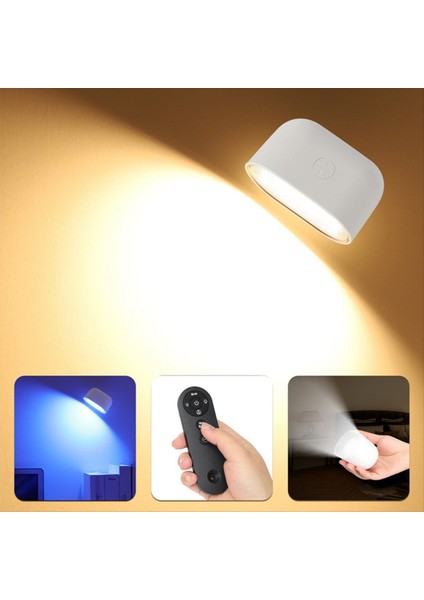 LED Duvar Işığı Şarj Edilebilir 360 ° Döndürülebilir Lamba 5 Parlaklık Seviyeleri Rgb Gece Işık Dokunuşu ve Uzaktan Çizin (Yurt Dışından) fiyatları
