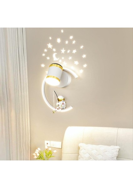 LED Duvar Lambası Astronot Çocuk Duvar Lambası ile Projektör Yıldızları Iç Mekan Aydınlatması Çalışma Oturma Odası Yatak Odası (Yurt Dışından) modelleri