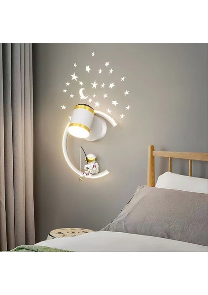 LED Duvar Lambası Astronot Çocuk Duvar Lambası ile Projektör Yıldızları Iç Mekan Aydınlatması Çalışma Oturma Odası Yatak Odası (Yurt Dışından) fırsatları