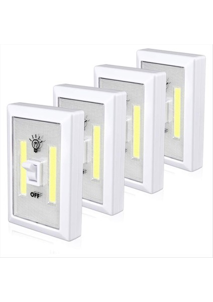 4 Paket Dolap Işığı Pille Çalışan Musluk Işığı Süper Parlak Anahtar Işığı Dolap Aydınlatması Altında Duvar Montajı (Yurt Dışından)