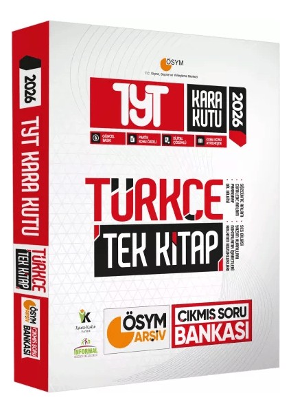 2026 TYT Türkçe Kara Kutu TEK KİTAP ÖSYM ARŞİV Çıkmış Soru Bankası Konu Özetli Dijital Çözümlü