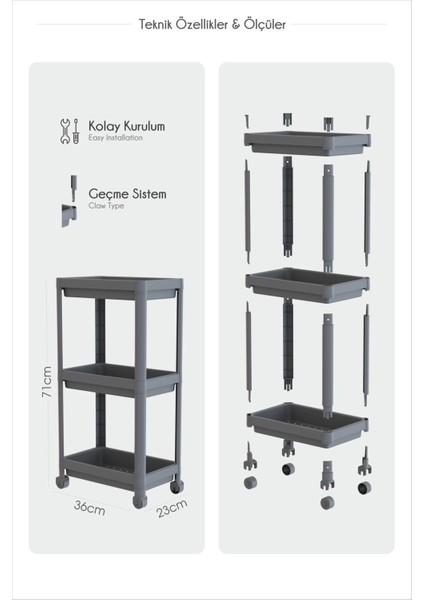 3 Katlı Banyo Raf Ünitesi (Peggy) Beyaz Banyo Düzenleyici Şampuanlık Havluluk Dolap(Beyaz) indirimleri