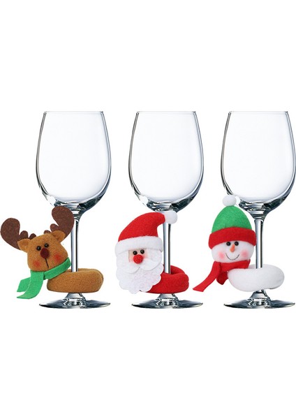 Noel Şarap Kadehi Süsü Noel Baba, Kardan Adam ve Geyik Şekilli Kadeh Kılıfı (Yurt Dışından) fiyatları