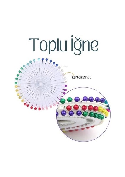 Renkli Başlı Toplu Iğne 40 Adet