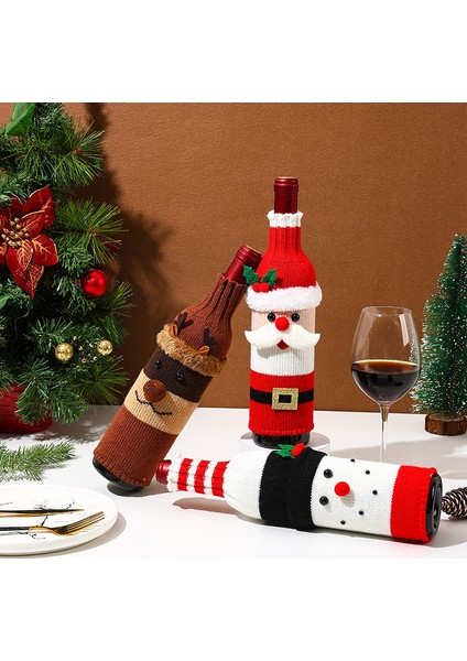 Noel Karikatür Örgü Yaşlı Adam Kardan Adam Kırmızı Şarap Kılıfı (Yurt Dışından) modelleri