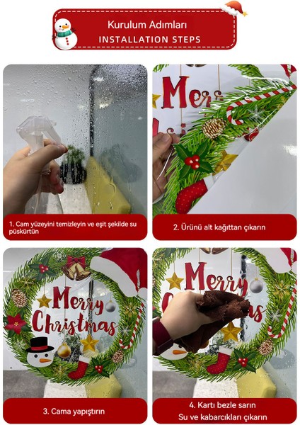 Noel Cam Kapı Çıkartmaları, Pencere Vitrin Çıkartmaları (Yurt Dışından) modelleri