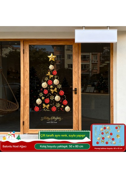 Noel Cam Kapı Çıkartmaları, Pencere Vitrin Çıkartmaları (Yurt Dışından) fırsatları