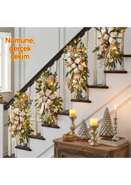 Noel Merdiven Dekorasyonu, Işıklı Merdiven Çelenk Süslemesi (Yurt Dışından) fiyatları