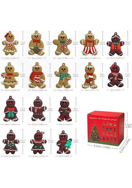 16 Adet Noel Ağacı Süsü, Pvc Yumuşak Jel Dekorasyon Dıy Asılı Süs (Yurt Dışından) fiyatları