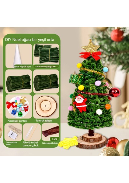 Noel Ağacı Süsleme Malzemesi Seti, El Yapımı Dıy, Kesime Gerek Duymayan Noel Ağacı (Yurt Dışından) fiyatları