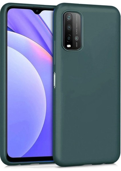 Xiaomi Redmi 9t Kılıf Nano Içi Kadife Silikon - Koyu Yeşil (K95)