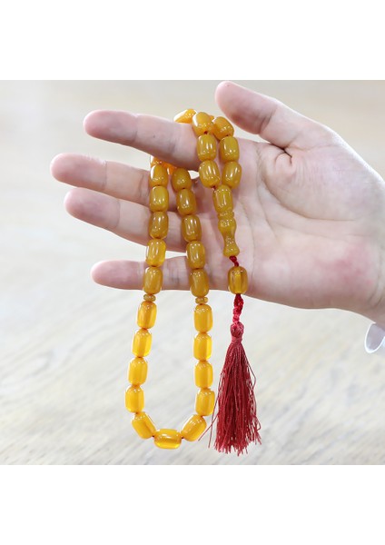 Osmanlı Saray Püsküllü Sarı Çubuk Sıkma Kehribar Tesbih Maxi Boy Kapsül Kesim fırsatları
