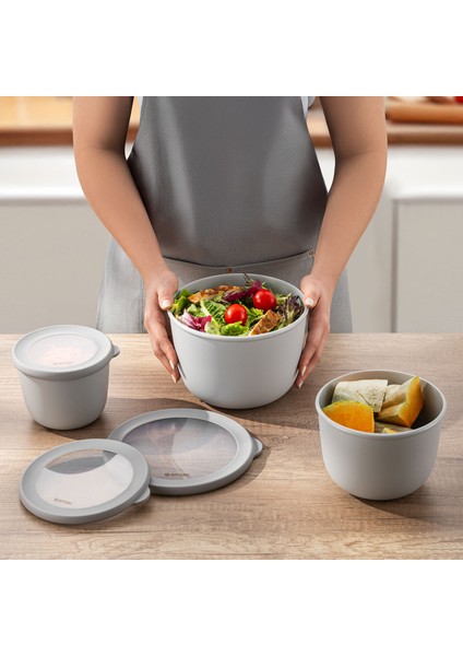 Lora 3'lü Saklama Kabı Gri