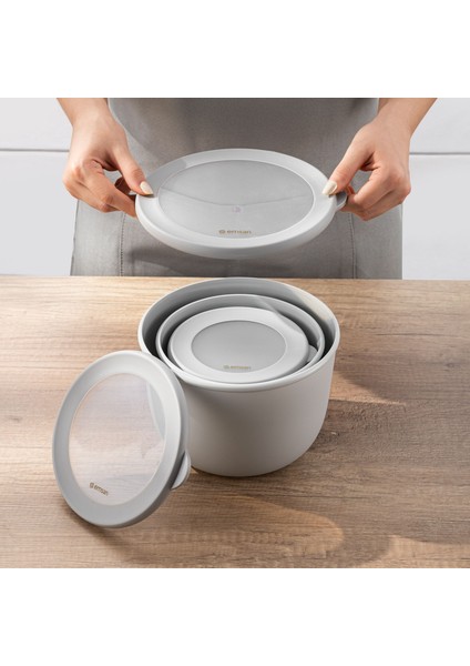 Lora 3'lü Saklama Kabı Gri modelleri