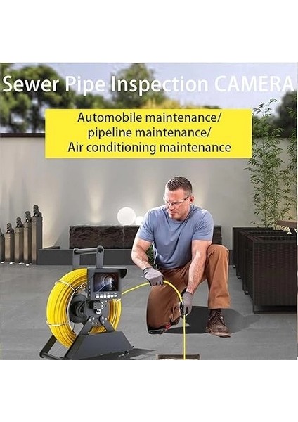 Profosyonel Ekranlı Kameralı 30 Metre Fiber Kablo Yılan Endoskop Kameralı Hafıza Kart Girişli Kuyu, Sondaj, Kanalizyasyon Kamerası 8 mm 4.3 Inc ( Lisinya ) fiyatları