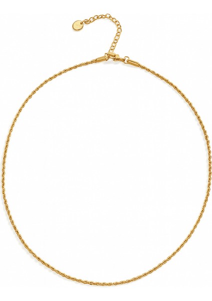 Kadın Çelik Zincir - Burma Model - Altın Renk - 40 cm Uzunluk - 1,5 mm Genişlik