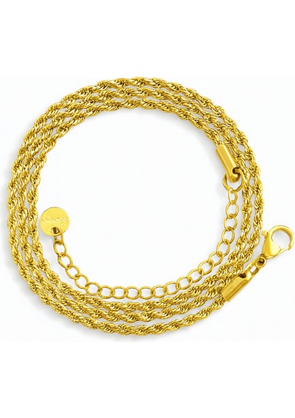 Kadın Çelik Zincir - Burma Model - Altın Renk - 40 cm Uzunluk - 1,5 mm Genişlik indirimleri