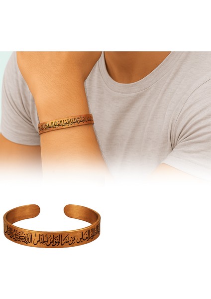 Erkek Bakır Bileklik - Üzeri Nas Suresi Yazılı - Esnek Yapılı fiyatları