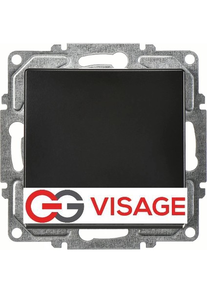 Visage Ambiance Metalik Siyah Tekli Anahtar Çerçevesiz - Priz ve Anahtar Için Uyumlu Çerçeve